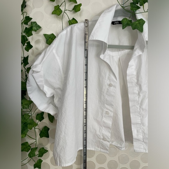 ZARA WHITE SHIRT WOMEN, Basic, pocket 100% cotton SIZE S - Picture 13 of 16